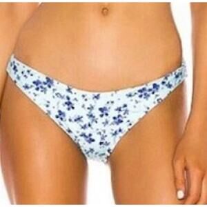 LPA Stella Bikini Swimsuit Bottom in Blue Floral Large NWT